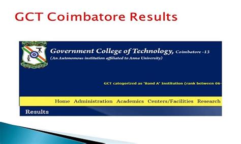 gct.ac.in results|Autonomous Results .